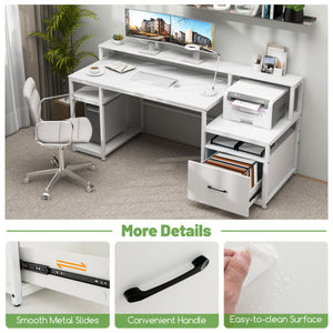 Patio Wicker Recliner Chair with Adjustable Backrest and Footrest-Black