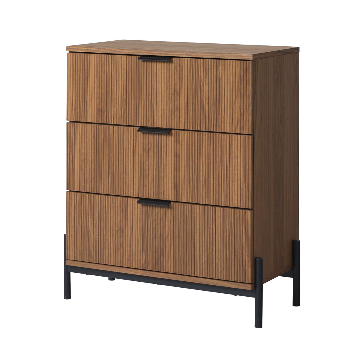 Mid-Century 3 Drawer Chest With Reeded Drawer Fronts by Couch.com