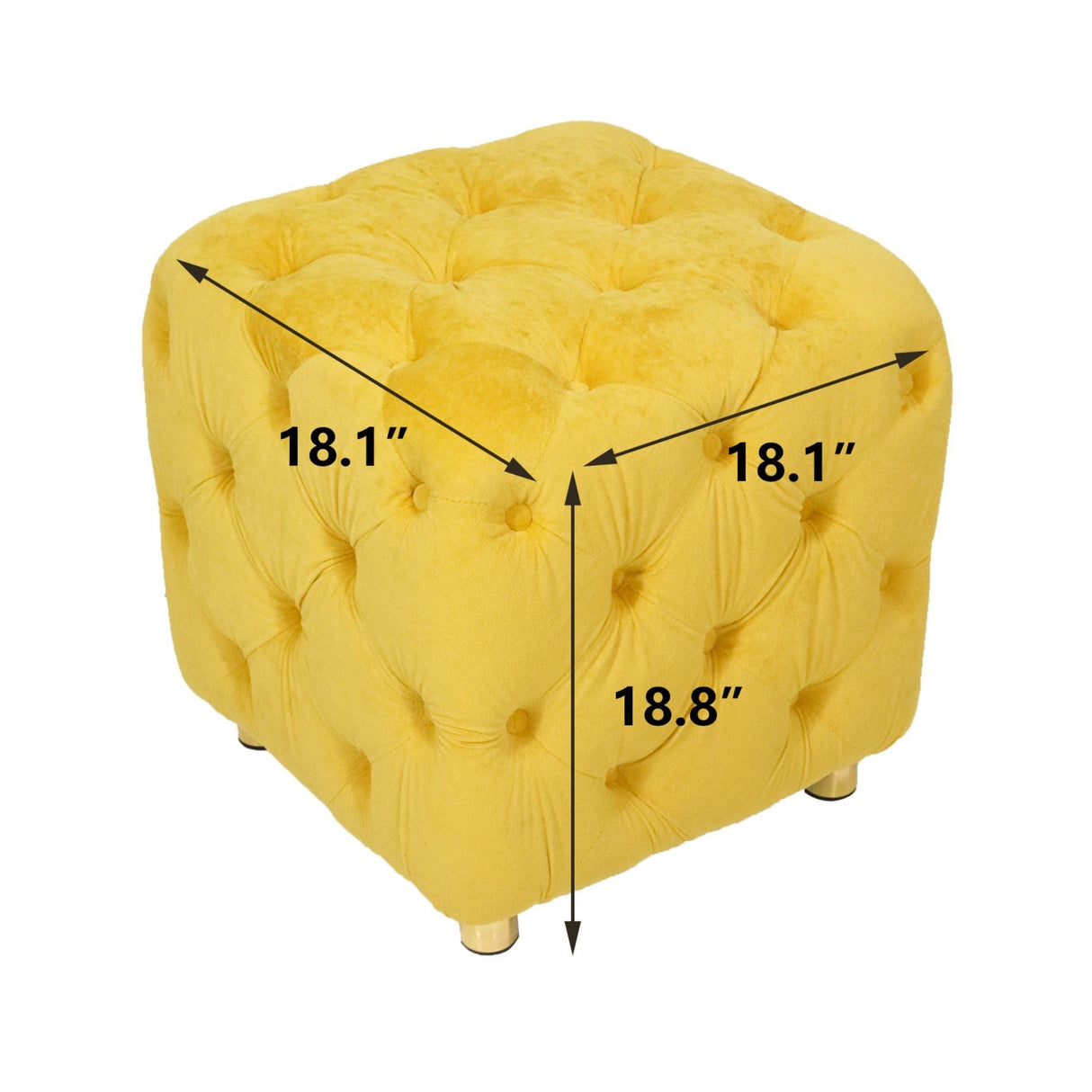 Modern Velvet Upholstered Ottoman, Exquisite Small End Table, Soft Foot Stool, Dressing Makeup Chair, Comfortable Seat For Living Room, Bedroom, Entrance by Couch.com