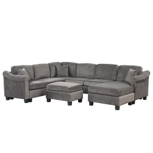 4 Pieces Sectional Sofa With Ottoman With Right Side Chaise by Couch.com