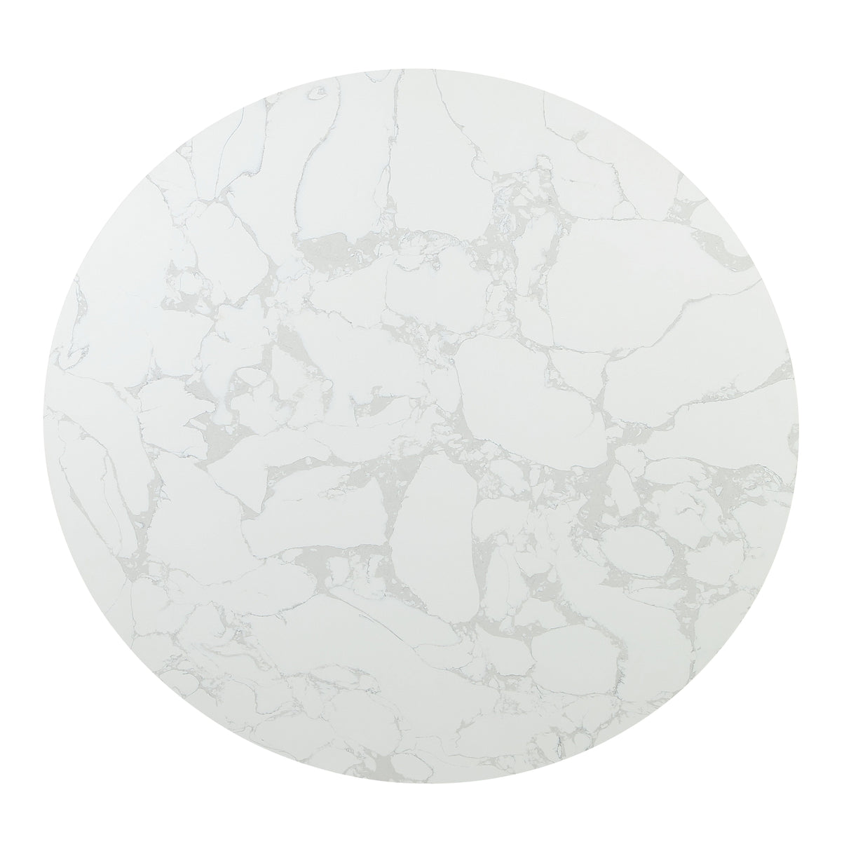 A round dining table named "Clayten" features a marble top with white and light gray veining, paired with an espresso base.