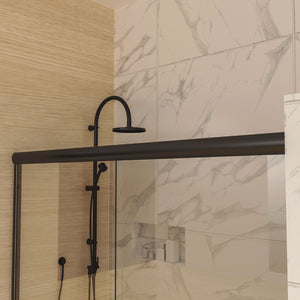 Traditional Sliding Shower Door With Clear Glass - Matte Black by Couch.com
