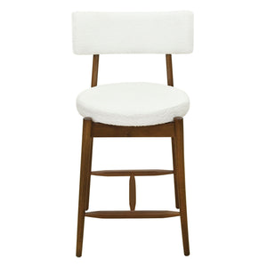 Mid Century Modern Counter Stools, Fabric Upholstered Chairs