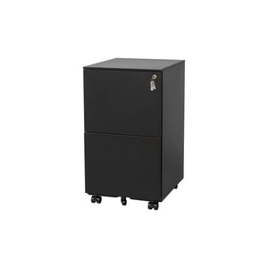 2 Drawer File Cabinet With Lock, Steel Mobile Filing Cabinet On Anti - Tilt Wheels, Rolling Locking Office Cabinets Under Desk For Legal / Letter Size by Couch.com