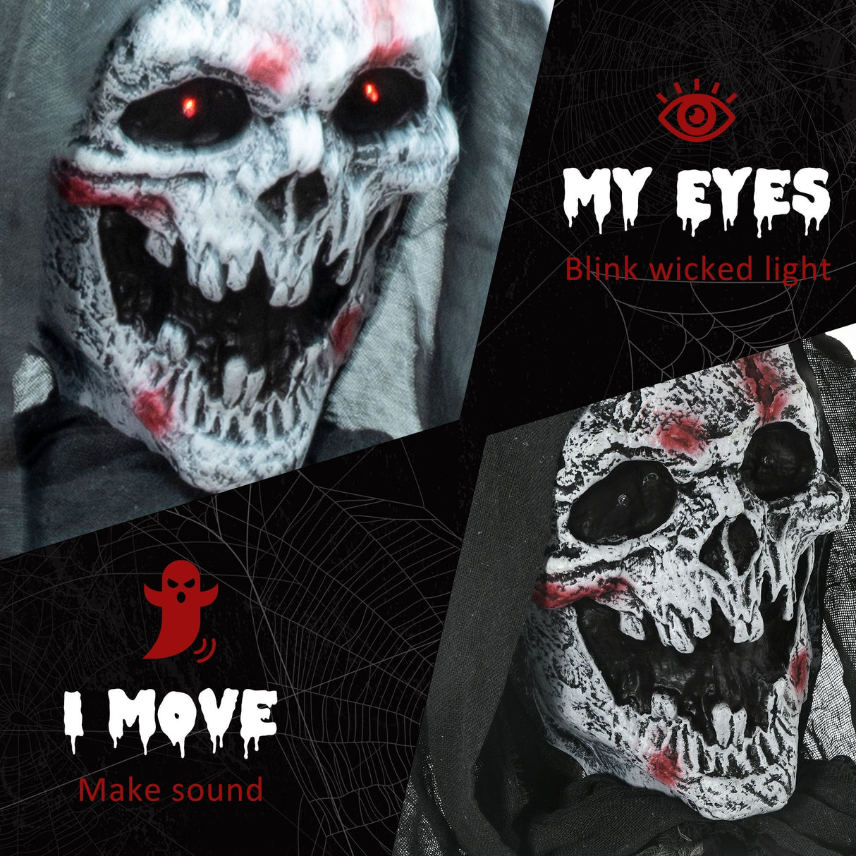 74" Animated Skeleton Witch of the Haunted Hollow