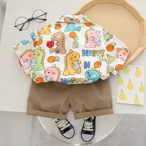 Summer Short Sleeve Shirt Suit