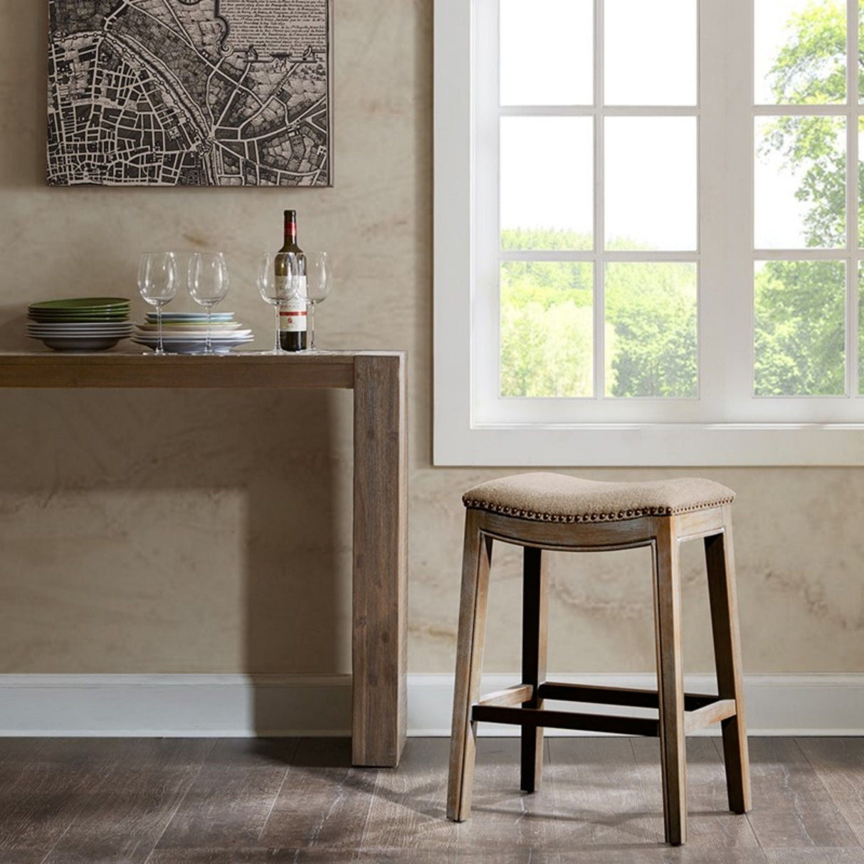 Saddle Counter Stool With High Density Foam