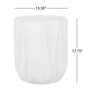 Outdoor Lightweight Concrete Side Table - Antique White