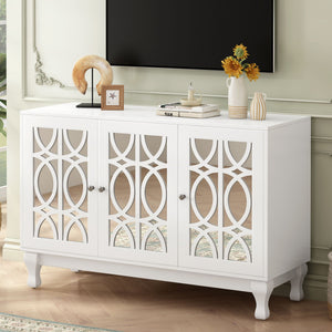 Modern Mirrored TV Stand, 3 Adjustable Shelves For Living Room by Couch.com