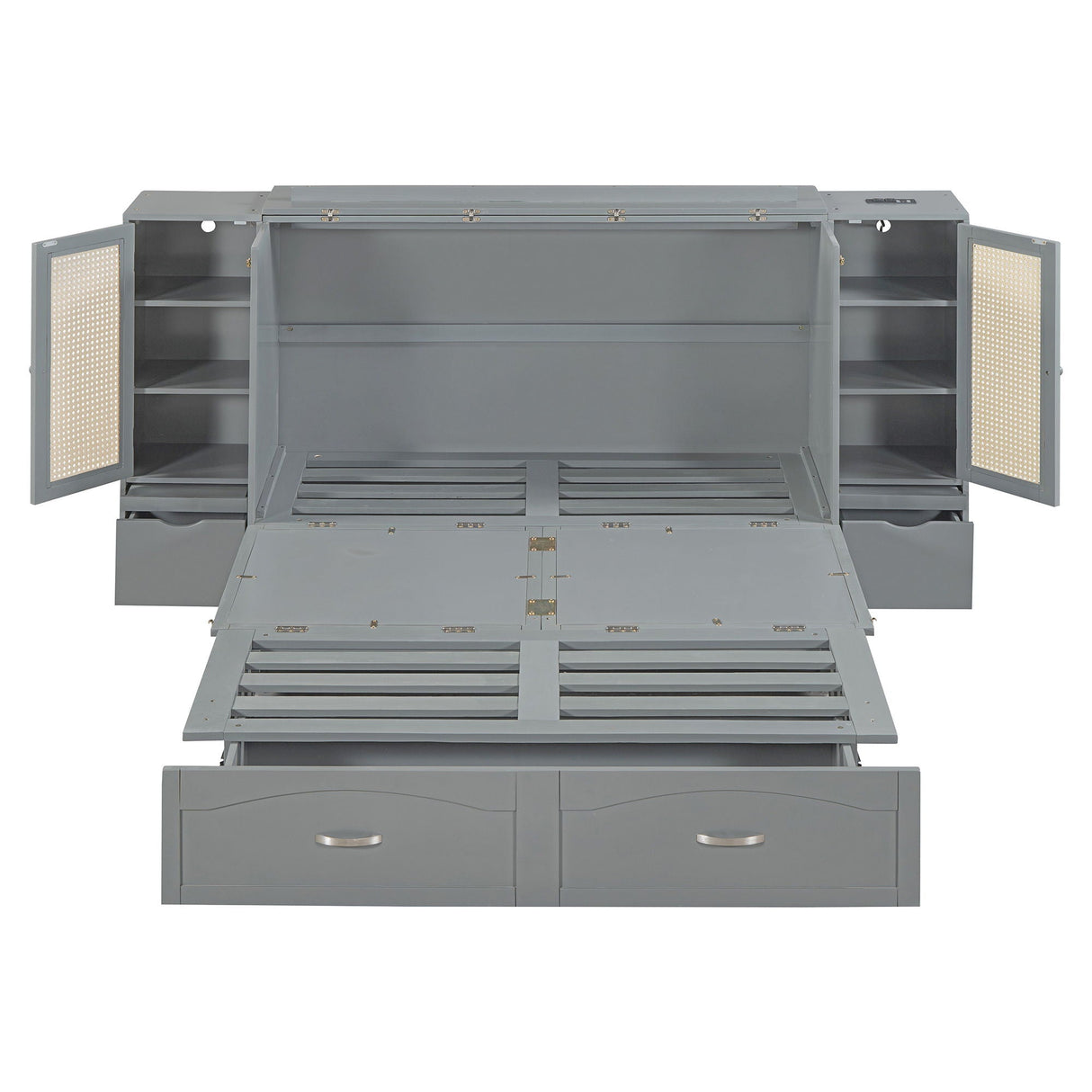 Murphy Wall Bed With Drawer And Rattan Decoration by Couch.com