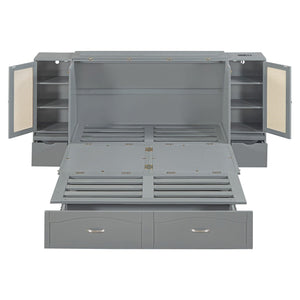 Murphy Wall Bed With Drawer And Rattan Decoration by Couch.com