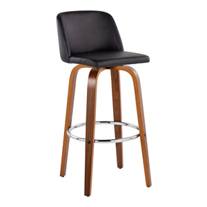 Toriano - Mid Century Modern Fixed Height, Barstool With Swivel With Round Footrest (Set of 2) by Couch.com