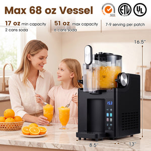 68 oz Frozen Drink Maker and Slushy Machine for Home-Black