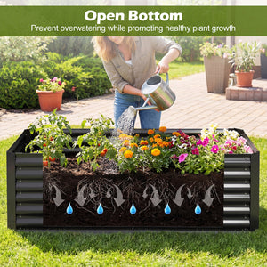 68 x 33 x 21 Inch Galvanized Raised Garden Bed with Cover-Black