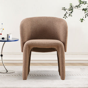 Modern Accent Chair Brown Single Sofa Chair, Upholstered Side Chair Teddy Comfy Chair For Dining Room / Bedroom / Living Room / Reception by Couch.com