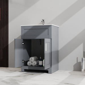 Bathroom Sink Vanity Laundry Utility Cabinet - Gray by Couch.com