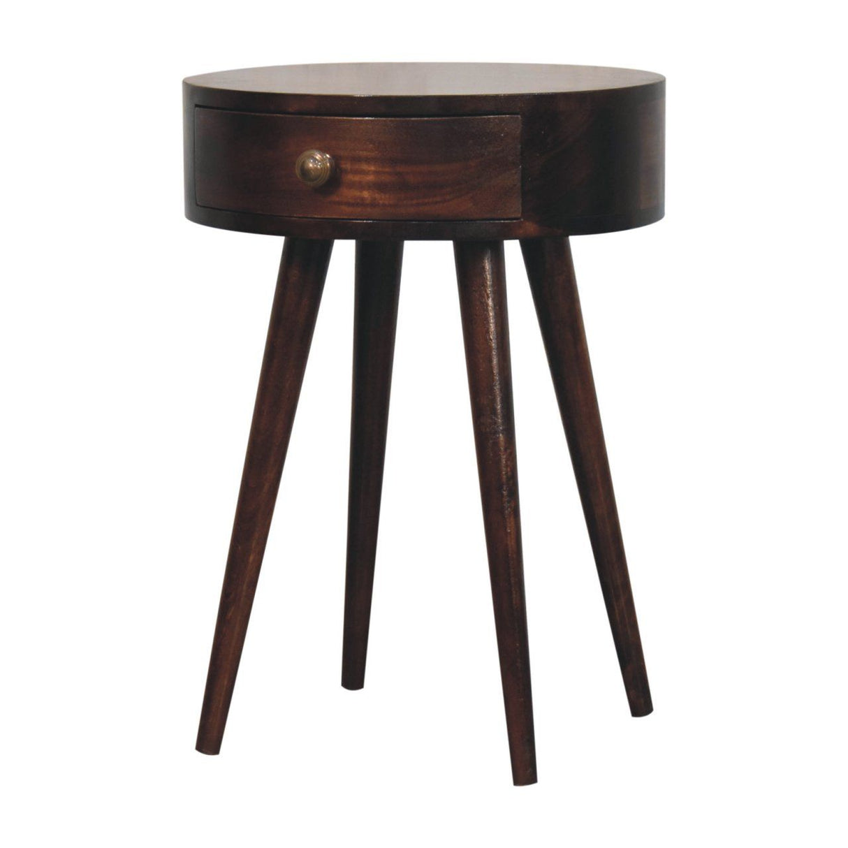 Nordic Circular Shaped Bedside Table - Walnut by Couch.com