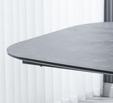 Modern Dining Table, MDF With Paper Finish, Metal Leg Powder Coating - Gray / Black by Couch.com