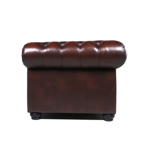 Traditional Tufted Leather Chesterfield Nailhead Sofa - Brown by Couch.com