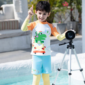 Boy Cartoon Split Long-sleeved Long Trousers Quick-drying Swimwear