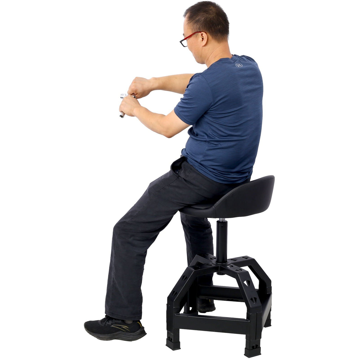 Pneumatic 360 Degree Swivel Stool, Mechanics Rolling Creeper Seat, Heavy Duty Mechanics Stool by Couch.com
