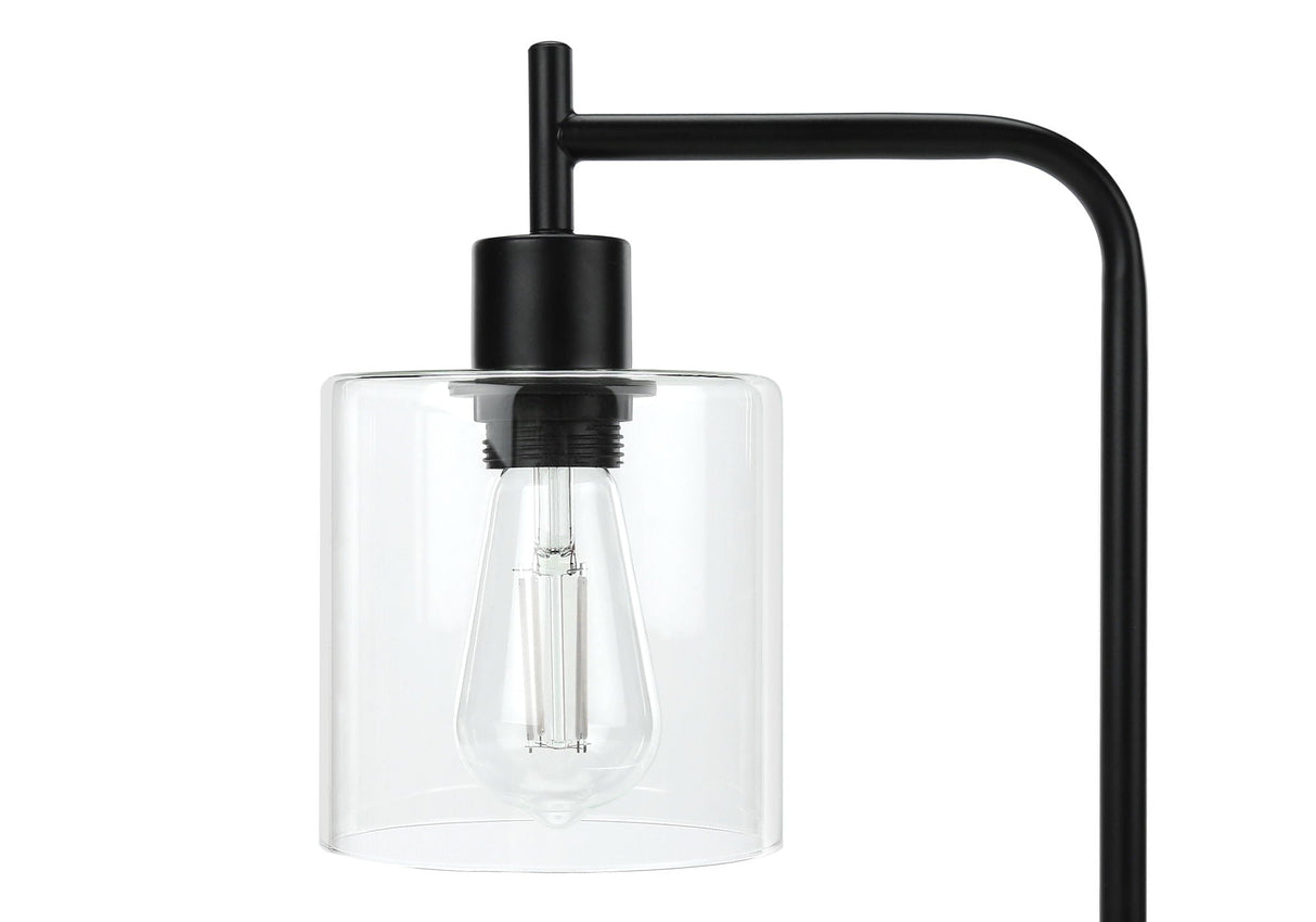 Lighting, Table Lamp, USB Port Included, Glass Shade, Modern - Black by Couch.com