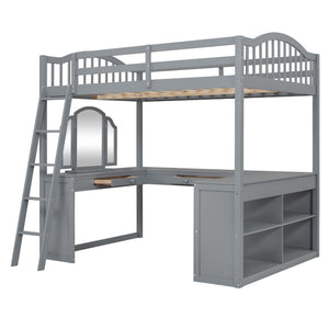 Loft Bed With Drawers, Cabinet, Shelves With Desk by Couch.com