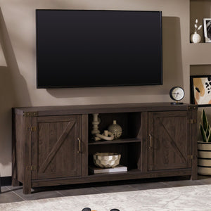 Modern Farmhouse Barn Door 3 Shelf TV Stand For TVs Up To 65” by Couch.com