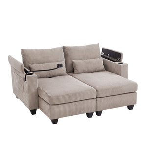 Convertible Chaise Lounge Sofa Chair With USB Ports, Cup Holders, Phone Holder And Storage by Couch.com