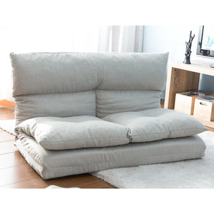 Folding Chaise Lounge Floor Sofa - Gray by Couch.com