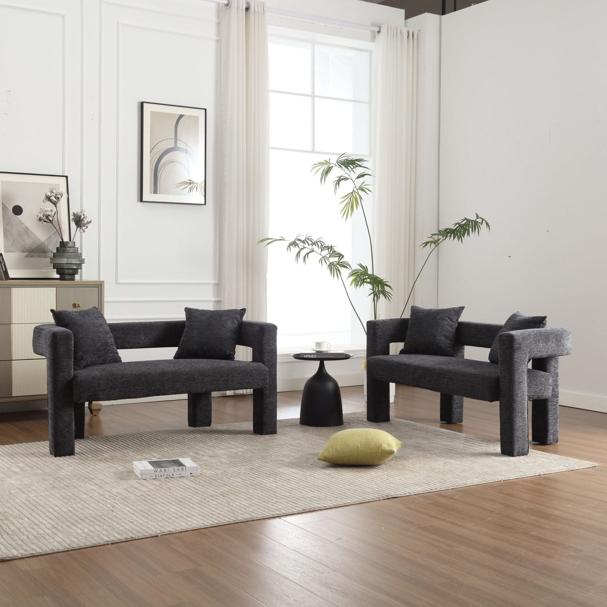 Modern Chenille Loveseat Sofa, Comfy Upholstered 2 Seater by Couch.com