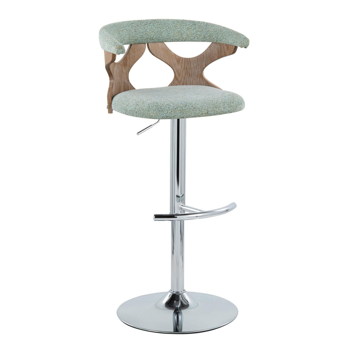 Gardenia - Contemporary Adjustable Barstool With Swivel / Rounded T Footrest (Set of 2) by Couch.com