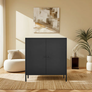 Kitchen Buffet Server Table Accent Sideboard Cupboard Server Buffet Console Table With Doors Cabinet - Black by Couch.com