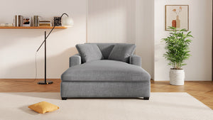Oversized Chaise, Lounge Chair Classic Design, Soft Fabric, Durable Frame With Solid Wood Legs by Couch.com
