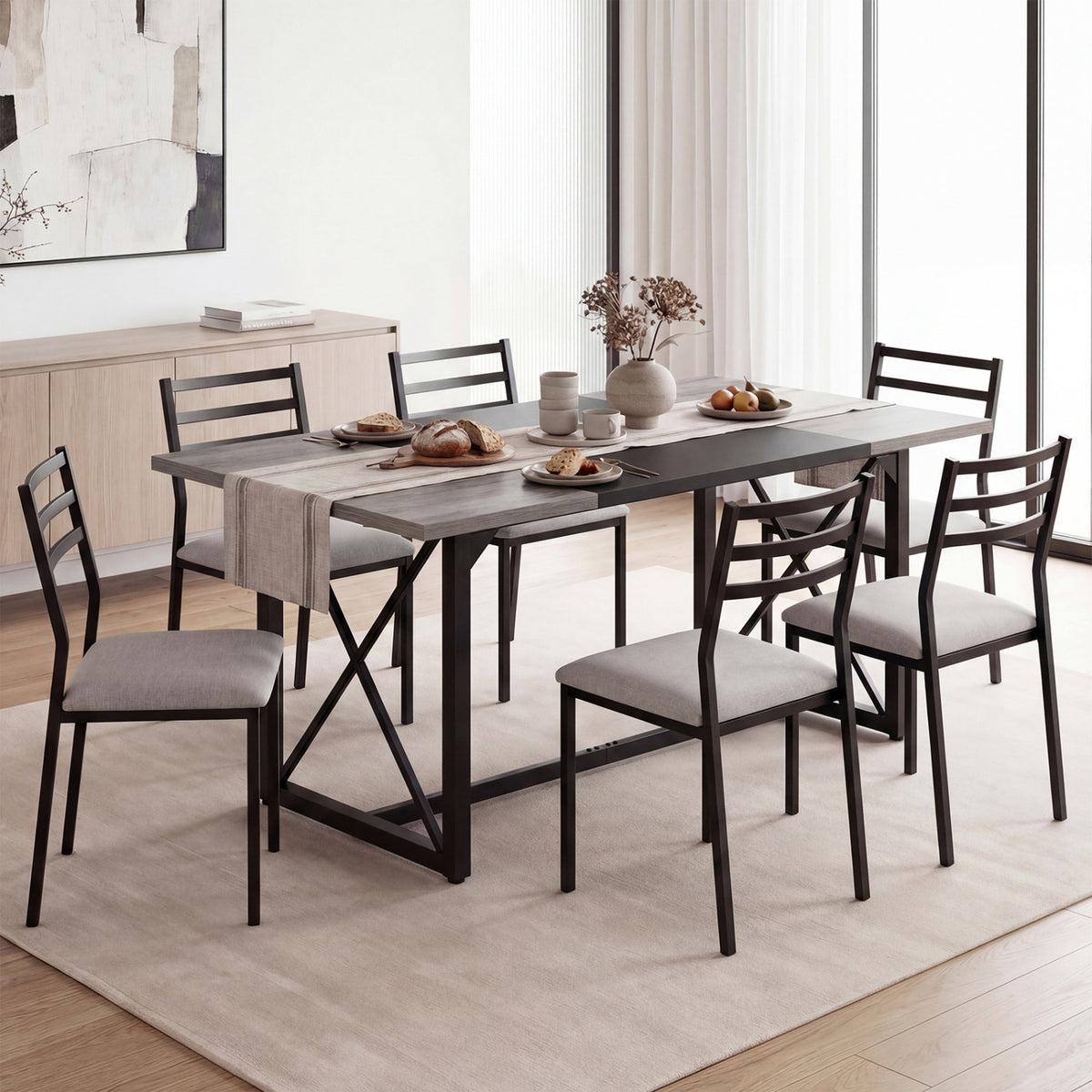 6FT Conference Table with Power Outlets Seats 6-8 People for Office-Natural