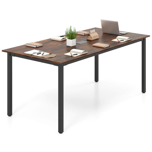6 Feet Conference Room Table Large Meeting Table Rectangle Seats 8-10 People-Rustic Brown