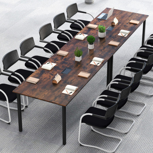 6 Feet Conference Room Table Large Meeting Table Rectangle Seats 8-10 People-Rustic Brown