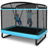 6 Feet Kids Entertaining Trampoline with Swing Safety Fence-Orange