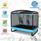 6 Feet Kids Entertaining Trampoline with Swing Safety Fence-Orange