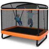 6 Feet Kids Entertaining Trampoline with Swing Safety Fence-Orange