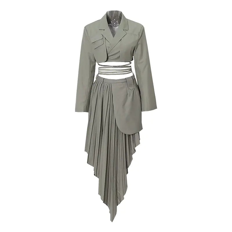 2024 Spring Women's Two-Piece Suit with Skirt Set
