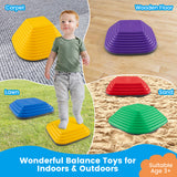6 Pieces Kids Stepping Stone Square Balance Blocks Indoor Outdoor-Multicolor