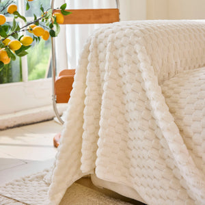 Thick Plush Non-Slip Sofa Throw Cover, Warm Soft Faux Fur Couch Protector for Winter
