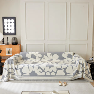 Chenille Floral Soft Thick Reversible Blanket Covers for Couch, Couch Protector Blanket Cover Sofa