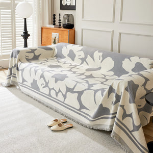 Chenille Floral Soft Thick Reversible Blanket Covers for Couch, Couch Protector Blanket Cover Sofa