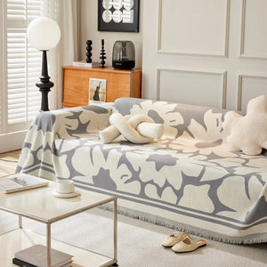 Chenille Floral Soft Thick Reversible Blanket Covers for Couch, Couch Protector Blanket Cover Sofa