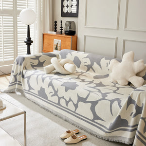 Chenille Floral Soft Thick Reversible Blanket Covers for Couch, Couch Protector Blanket Cover Sofa