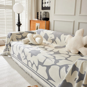 Chenille Floral Soft Thick Reversible Blanket Covers for Couch, Couch Protector Blanket Cover Sofa