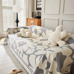 Chenille Floral Soft Thick Reversible Blanket Covers for Couch, Couch Protector Blanket Cover Sofa