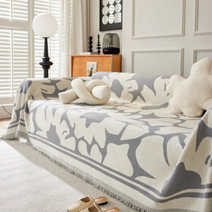 Chenille Floral Soft Thick Reversible Blanket Covers for Couch, Couch Protector Blanket Cover Sofa